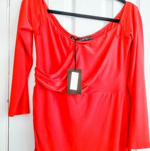 ❤Boohoo Asymetric Midi Dress